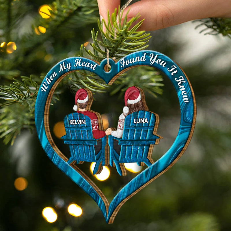 Gift For Couples - Loves Is For Always Couples Christmas - Personalized Wooden Cutout Ornament