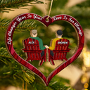 Gift For Couples - Loves Is For Always Couples Christmas - Personalized Wooden Cutout Ornament