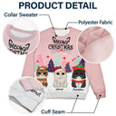 Cat Lovers - Meowy Catmas Cute Cats With Big Eyes - Personalized Unisex Ugly Sweater