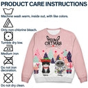 Cat Lovers - Meowy Catmas Cute Cats With Big Eyes - Personalized Unisex Ugly Sweater