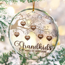 Gift For Grandparents - Grandchildren Make Life More Grand - Personalized Circle Glass Ornament