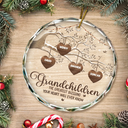 Grandchildren Make Life More Grand - Personalized Circle Glass Ornament