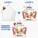 Christmas,Family,Happy - Gingerbread House Family With Pets Christmas - Personalized 2-Layered Mix Ornament
