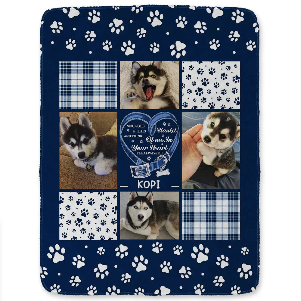 Pet Lovers - Custom Photo Snuggle This Blanket Pet Memorial - Personalized Fleece Blanket, Sherpa Blanket