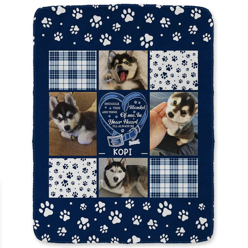 Pet Lovers - Custom Photo Snuggle This Blanket Pet Memorial - Personalized Fleece Blanket, Sherpa Blanket
