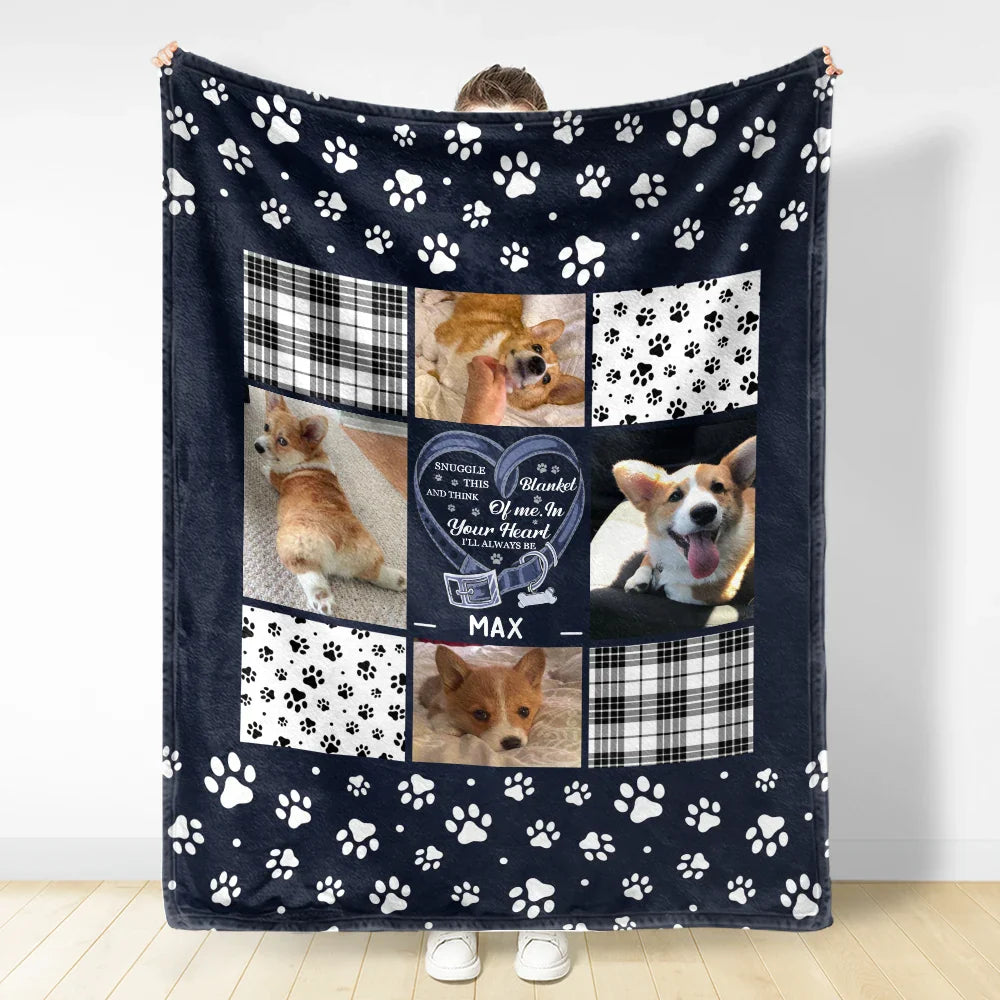 Pet Lovers - Custom Photo Snuggle This Blanket Pet Memorial - Personalized Fleece Blanket, Sherpa Blanket