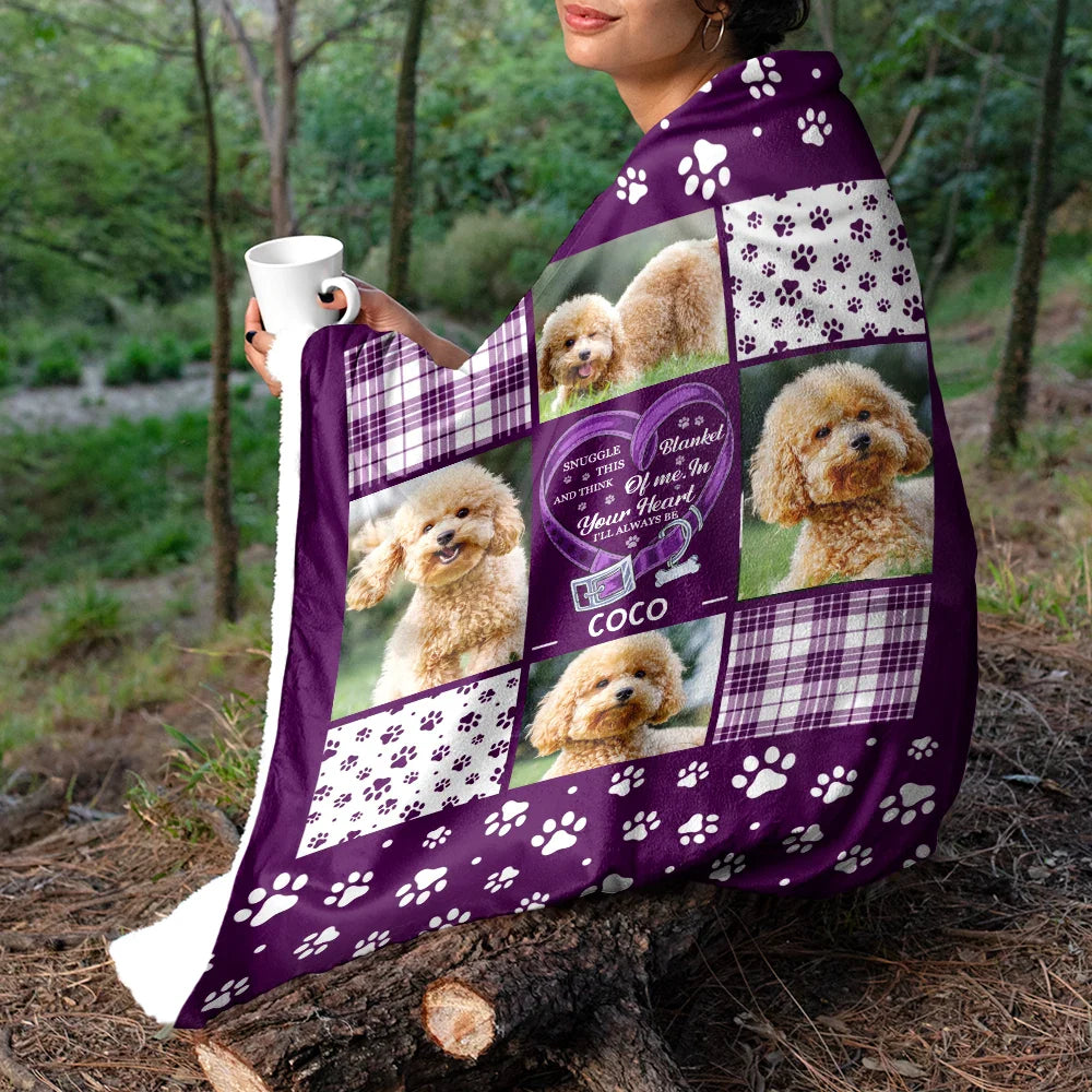 Pet Lovers - Custom Photo Snuggle This Blanket Pet Memorial - Personalized Fleece Blanket, Sherpa Blanket