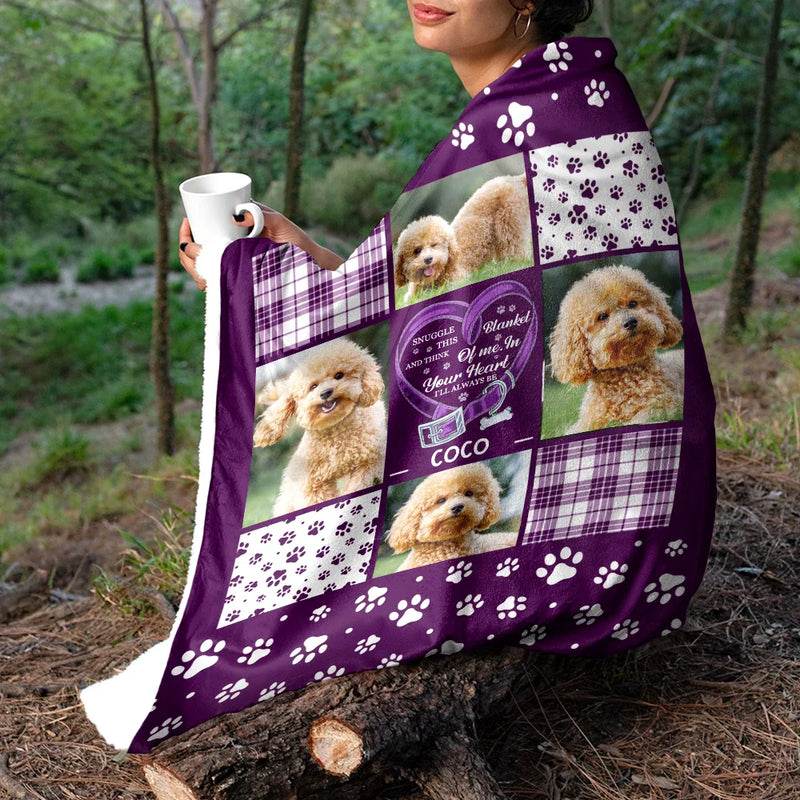 Pet Lovers - Custom Photo Snuggle This Blanket Pet Memorial - Personalized Fleece Blanket, Sherpa Blanket