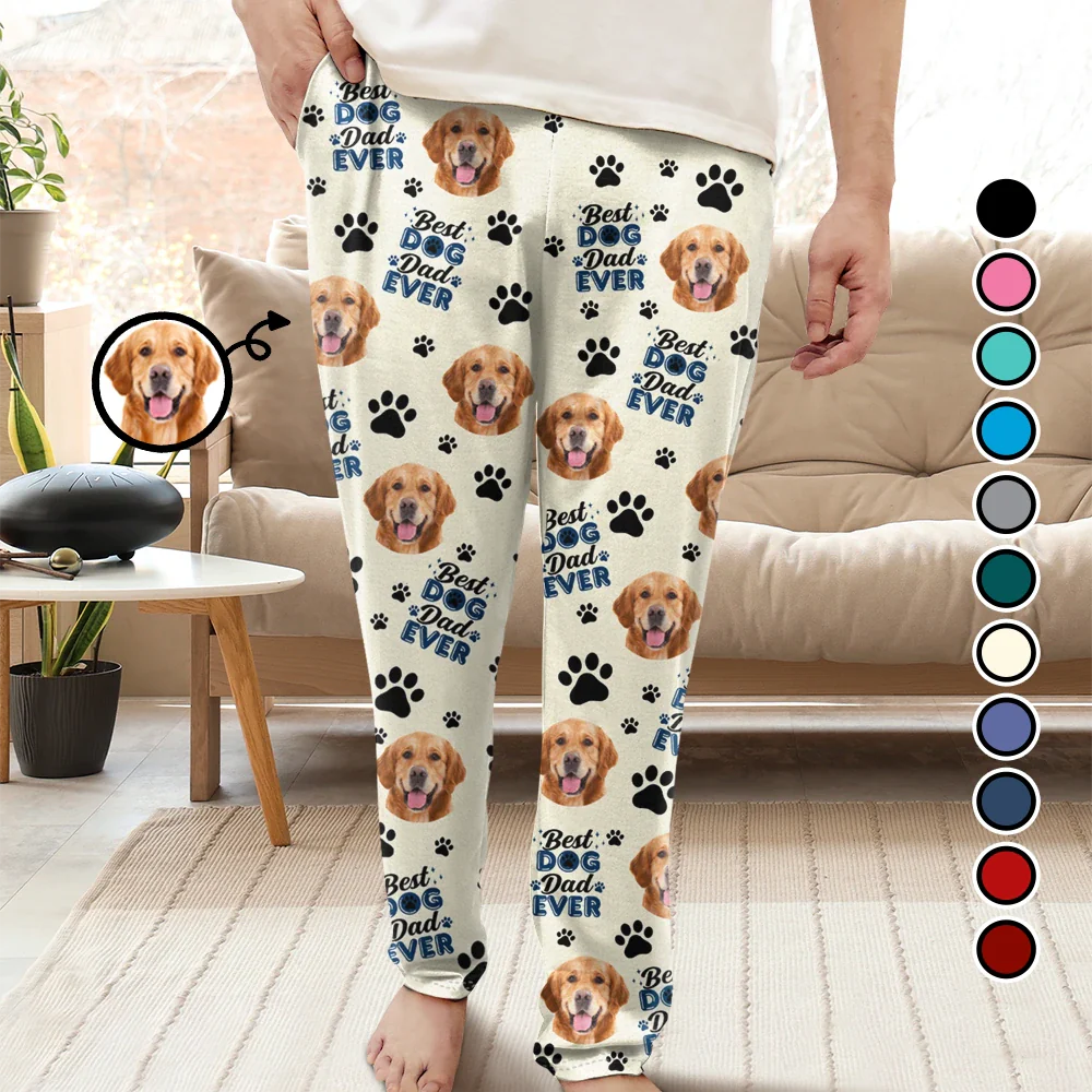 Custom Photo Best Dog Dad Dog Mom - Personalized Pajama