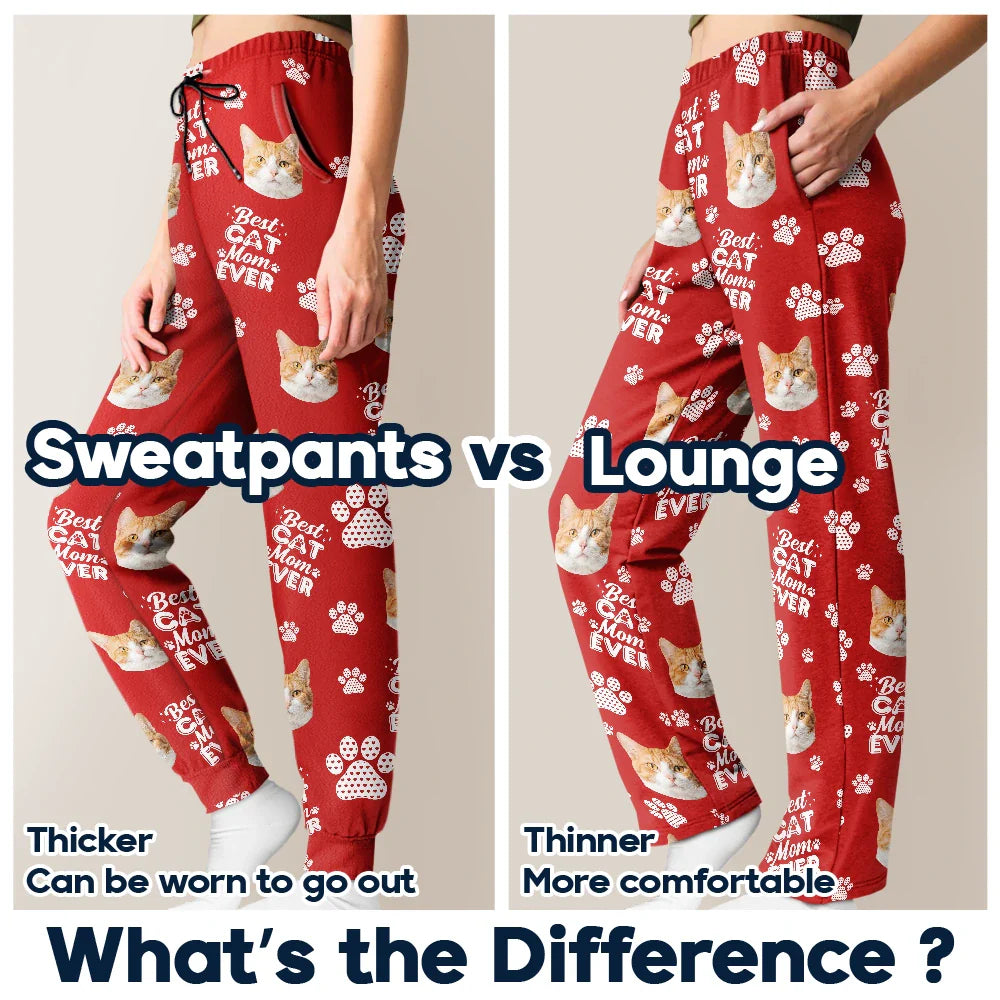 Custom Photo Best Dog Dad Dog Mom - Personalized Pajama Pants