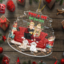 Cat Couple, Cat Lovers - You And Me And The Cats Couple Christmas - Personalized Custom Shaped Acrylic Ornament