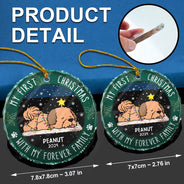 Pet Lovers, Pet Mom, Pet Dad - First Christmas With My Forever Home - Personalized Circle Glass Ornament