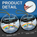 Pet Lovers, Memorial - Custom Photo Forever Loved Ver 2 Pet Memorial - Personalized Circle Glass Ornament