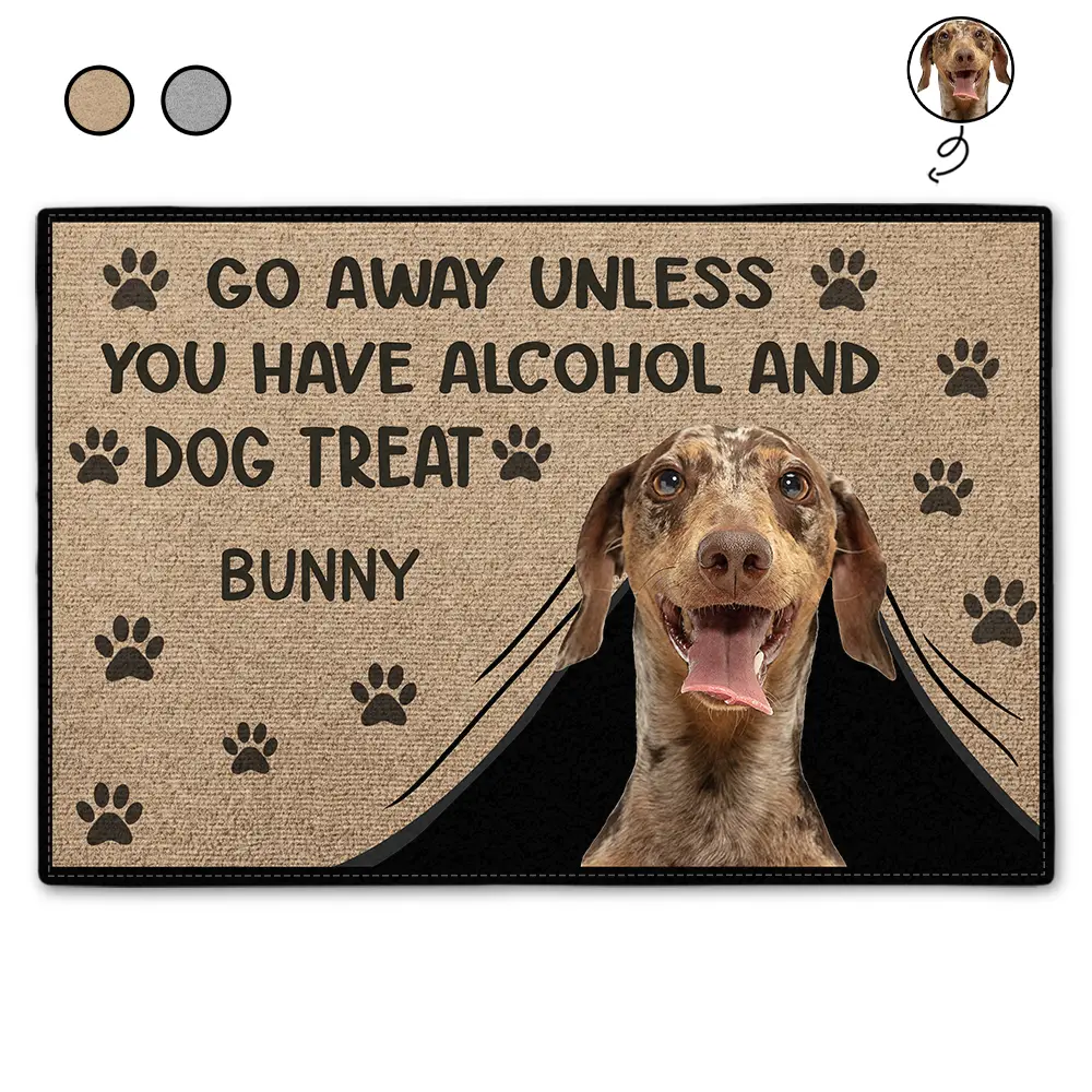Custom Photo Go Away Unless You Have Dog Lovers - Personalized Doormat