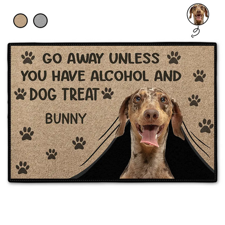 Custom Photo Go Away Unless You Have Dog Lovers - Personalized Doormat
