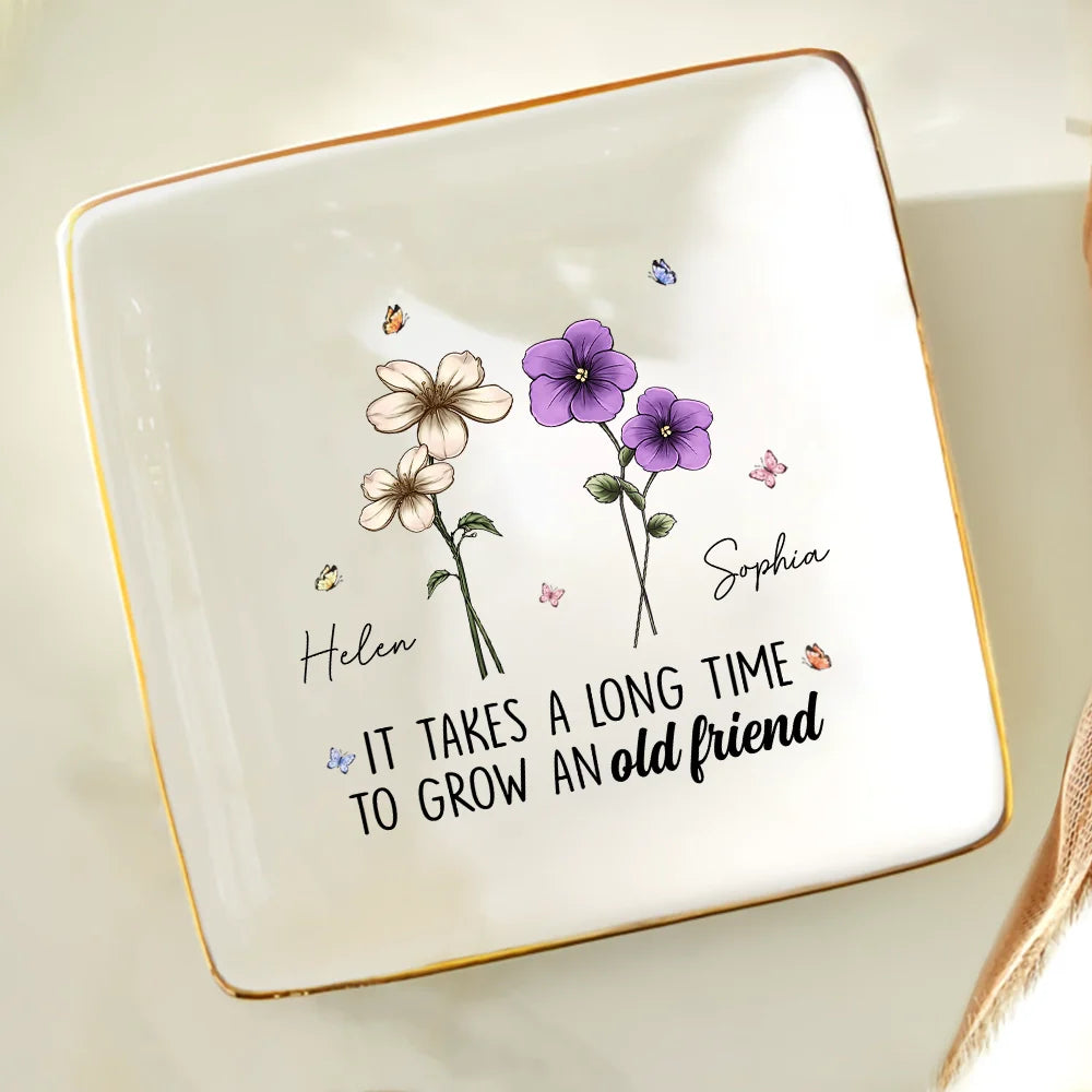 Flowers It Takes A Long Time - Personalized Ring Dish