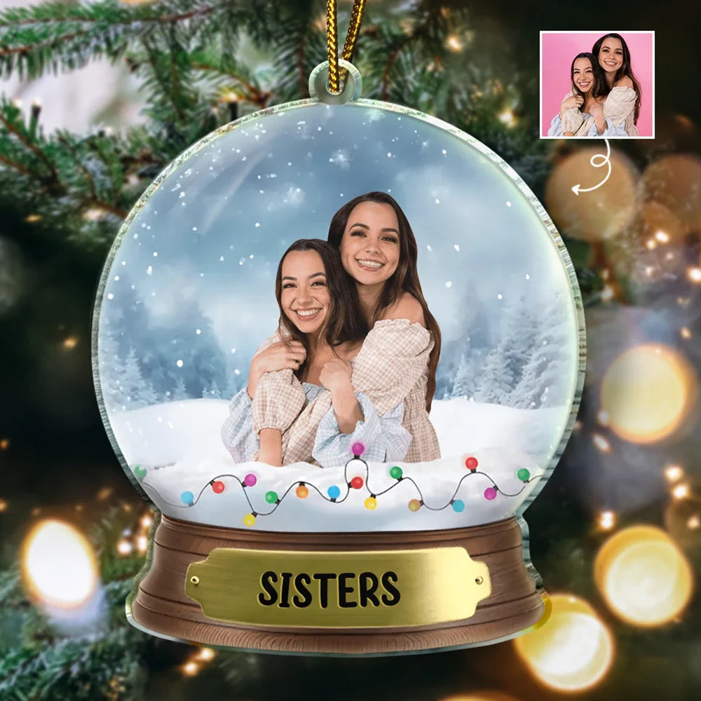 Gift For Bestie, Sisters - Custom Photo Besties Sister - Personalized Custom Shaped Acrylic Ornament