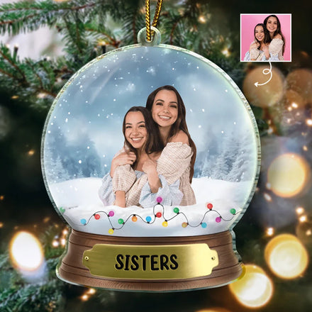 Custom Photo Besties Sister - Personalized Custom Shaped Acrylic Ornament