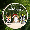 Christmas,Pet Lovers,Happy - Happy Pawlidays - Personalized 2-Layered Mix Ornament
