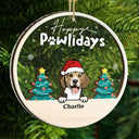 Christmas,Pet Lovers,Happy - Happy Pawlidays - Personalized 2-Layered Mix Ornament