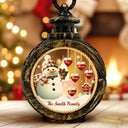 Family - Snowman Family Kids Pets - Personalized Candlelight Lantern Ornament