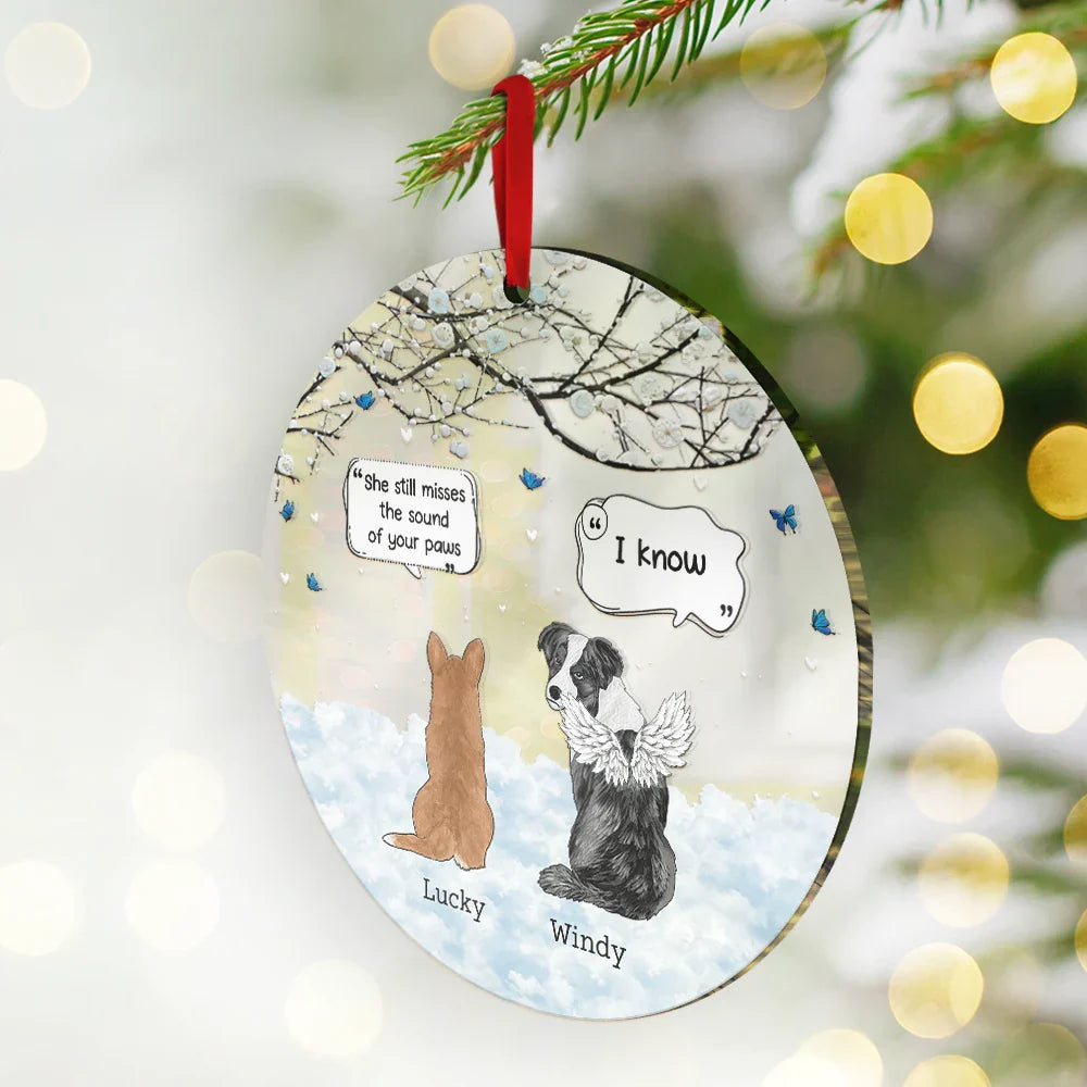 Pet Lovers, Dog Lovers, Cat Lovers - Dog Cat Memorial They Still Talk About You - Personalized Custom Shaped Mirror Ornament
