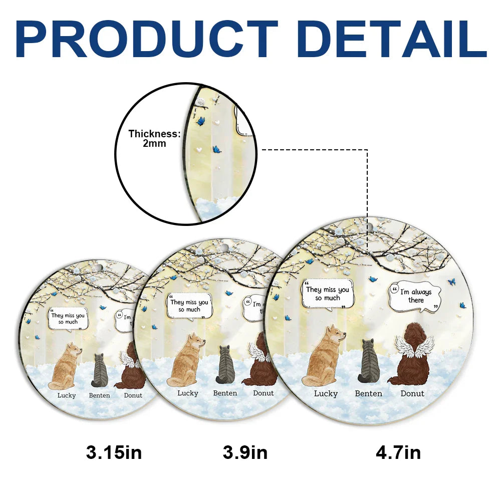 Pet Lovers, Dog Lovers, Cat Lovers - Dog Cat Memorial They Still Talk About You - Personalized Custom Shaped Mirror Ornament