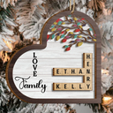 Family - Love Family Crossword Scrabble - Personalized 2-Layered Wooden Ornament
