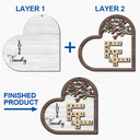 Family - Love Family Crossword Scrabble - Personalized 2-Layered Wooden Ornament
