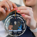 Gift For Mother, Gift For Daughter - First My Daughter Forever My Friend - Personalized Circle Glass Ornament