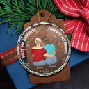 Gift For Mother, Gift For Daughter - First My Daughter Forever My Friend - Personalized Circle Glass Ornament