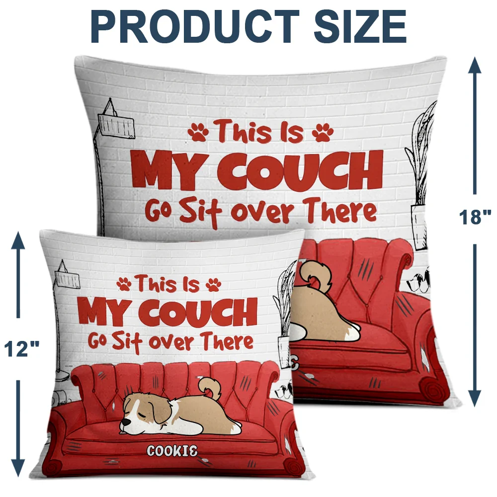 Dog Lovers - This Is Our Couch Cartoon Dog - Personalized Pillow