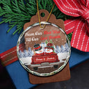 Gift For Couples,Gift For Husband,Gift For Wife,Gift For Boyfriend,Gift For Girlfriend - From Our First Kiss Till Our Last Breath - Personalized Circle Glass Ornament
