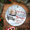 Memorial,Custom Photo,Christmas,Sad - Custom Photo Remembering You Is Easy Memorial - Personalized Circle Ceramic Ornament