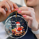 Christmas,Gift For Kids,Funny - Custom Photo My First Christmas - Personalized Circle Glass Ornament