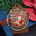 Christmas,Gift For Kids,Funny - Custom Photo My First Christmas - Personalized Circle Glass Ornament