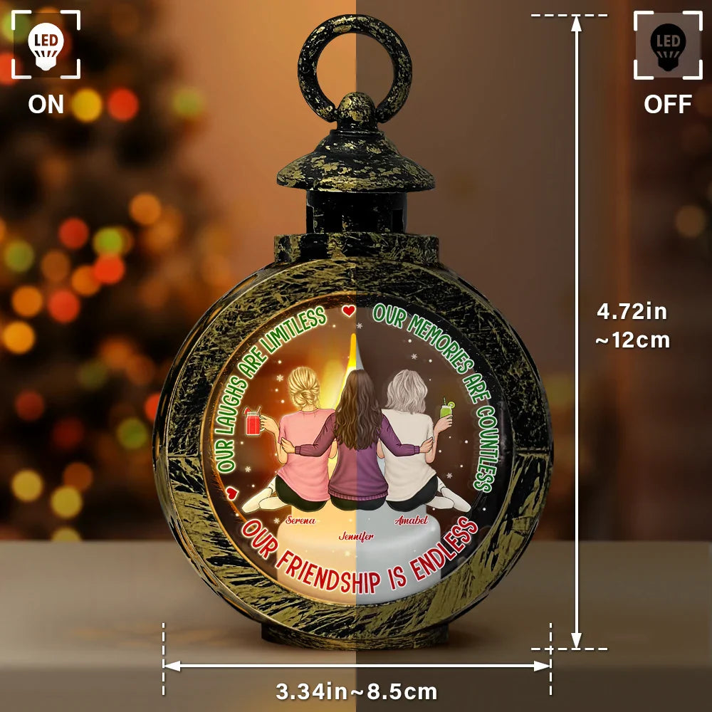 Gift For Bestie - Our Memories Are Countless Our Friendship Is Endless - Personalized Candlelight Lantern Ornament