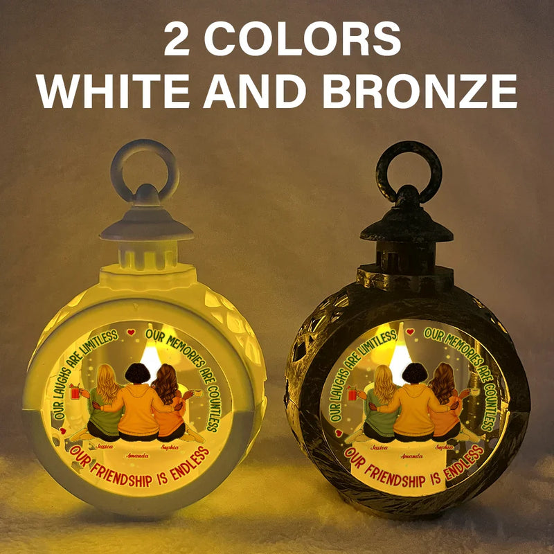 Gift For Bestie - Our Memories Are Countless Our Friendship Is Endless - Personalized Candlelight Lantern Ornament