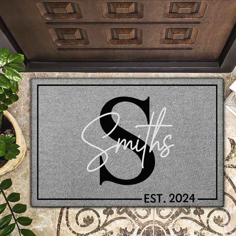 Family - Monogram Family Name - Personalized Doormat
