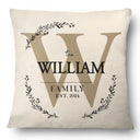 Family - Monogram Family Name - Personalized Pillow