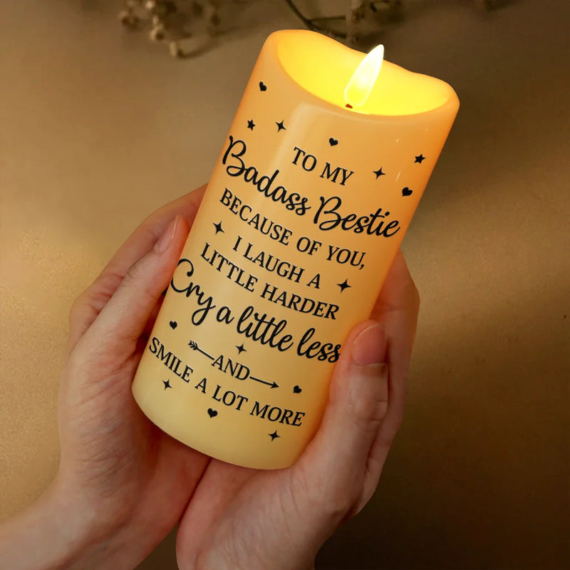 Gift For Bestie, Gift For Sisters - Thank You For Being My Unbiological Sisters - Personalized Flameless LED Candle
