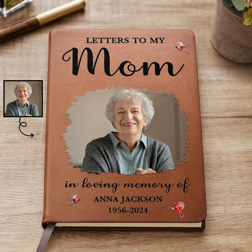 Custom Photo Memorial Letters To My Mom - Personalized Leather Journal ...