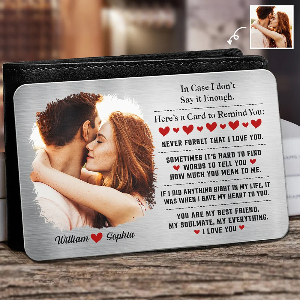 Gift For Couples, Gift For Husband, Gift For Wife, Gift For Boyfriend, Gift For Girlfriend - Custom Photo You Are My Best Friend My Soulmate - Personalized Aluminum Card