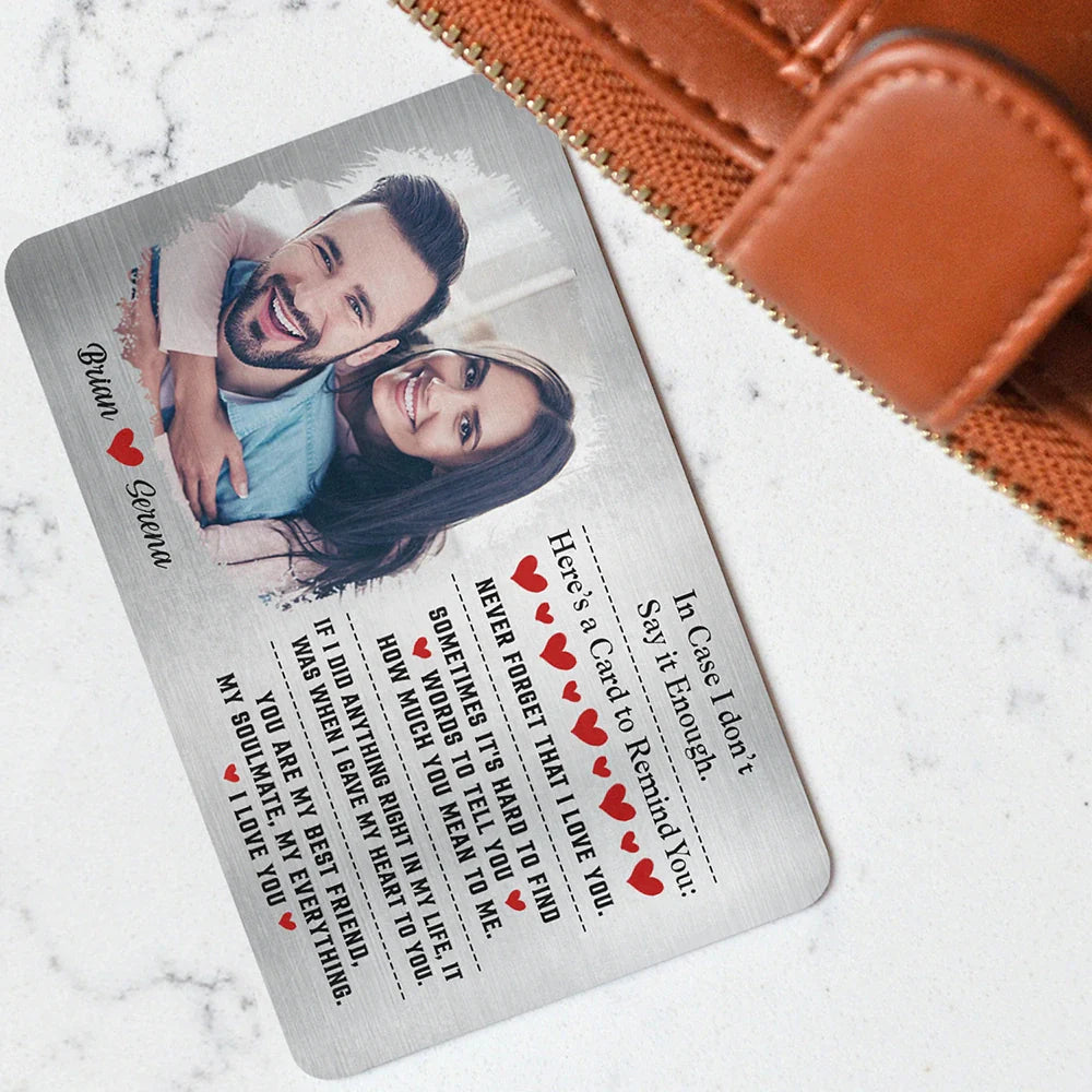 Gift For Couples, Gift For Husband, Gift For Wife, Gift For Boyfriend, Gift For Girlfriend - Custom Photo You Are My Best Friend My Soulmate - Personalized Aluminum Card