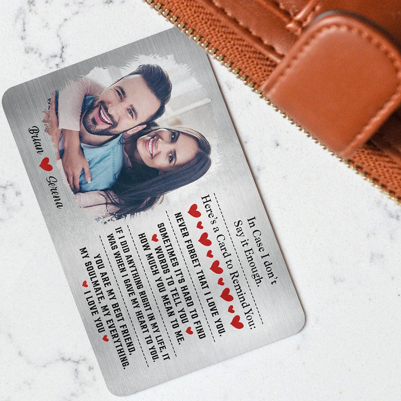 Gift For Couples, Gift For Husband, Gift For Wife, Gift For Boyfriend, Gift For Girlfriend - Custom Photo You Are My Best Friend My Soulmate - Personalized Aluminum Card