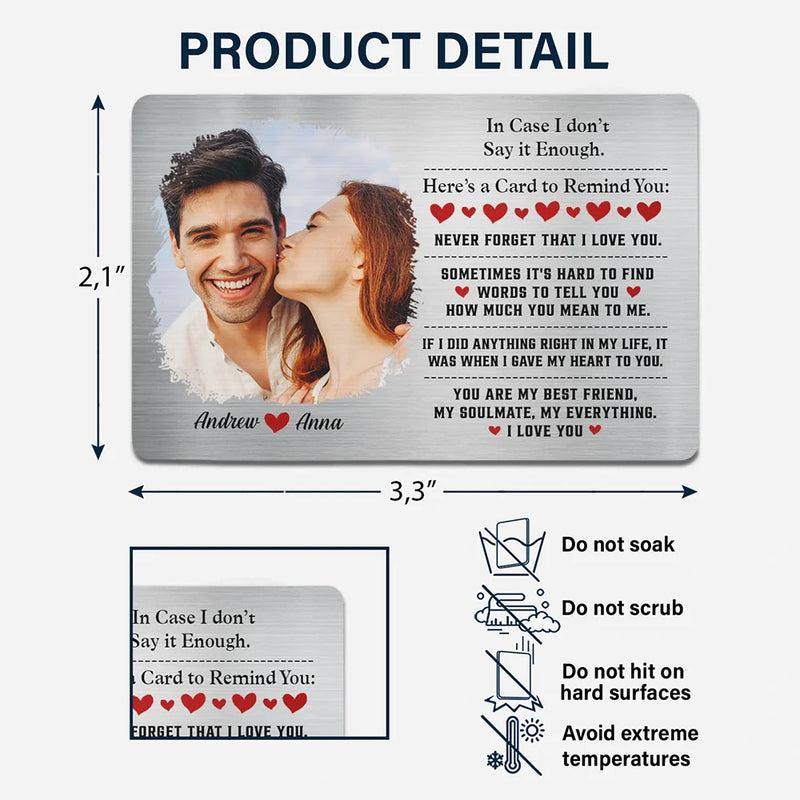 Gift For Couples, Gift For Husband, Gift For Wife, Gift For Boyfriend, Gift For Girlfriend - Custom Photo You Are My Best Friend My Soulmate - Personalized Aluminum Card