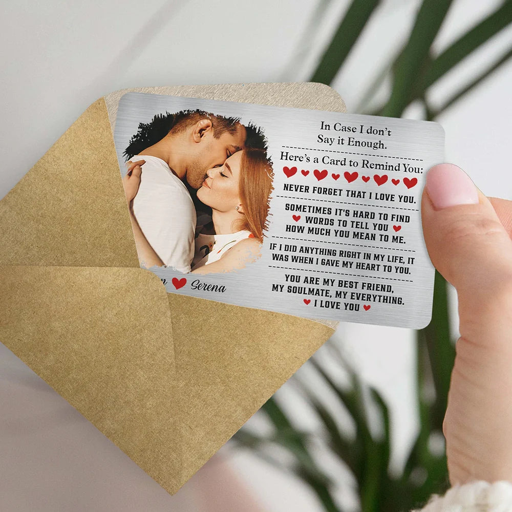 Gift For Couples, Gift For Husband, Gift For Wife, Gift For Boyfriend, Gift For Girlfriend - Custom Photo You Are My Best Friend My Soulmate - Personalized Aluminum Card