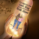 Gift For Bestie,Happy - A Friend Is God's Way Of Making Sure We Never Walk Alone - Personalized Bottle Light