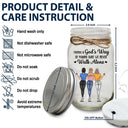 Gift For Bestie,Happy - A Friend Is God's Way Of Making Sure We Never Walk Alone - Personalized Mason Jar Light