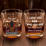 Gift For Couples, Gift For Husband, Gift For Wife, Gift For Boyfriend, Gift For Girlfriend - I Love You For Who You Are Afro Couples - Personalized Whiskey Glass